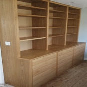 Oak Drawer & Shelf Unit